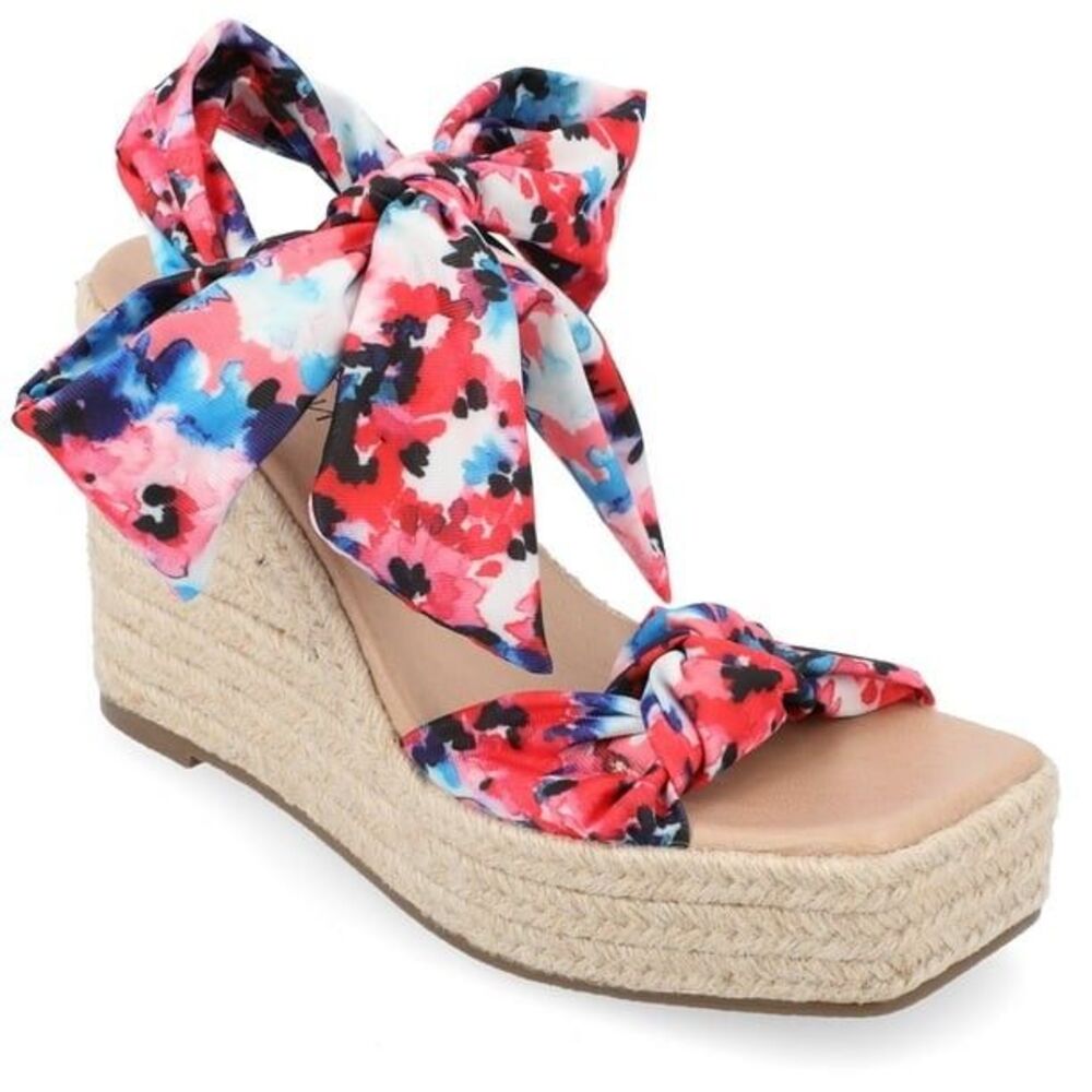 Sz 8.5 Journee Collection Womens Surria Tru Comfort Espadrille Platform Wedge